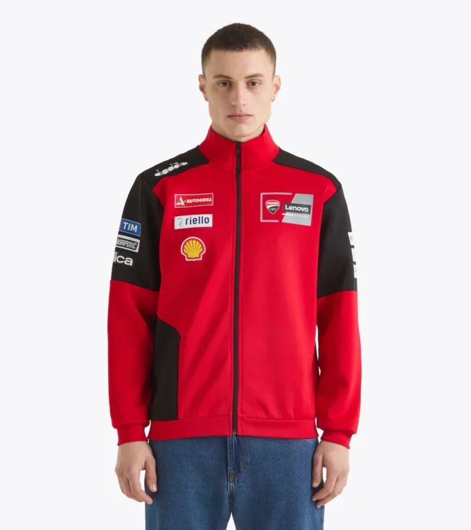 Felpa sportiva Ducati Replica Mgp25 con zip integrale Felpa sportiva Ducati 2025 MotoGP replica con zip integrale