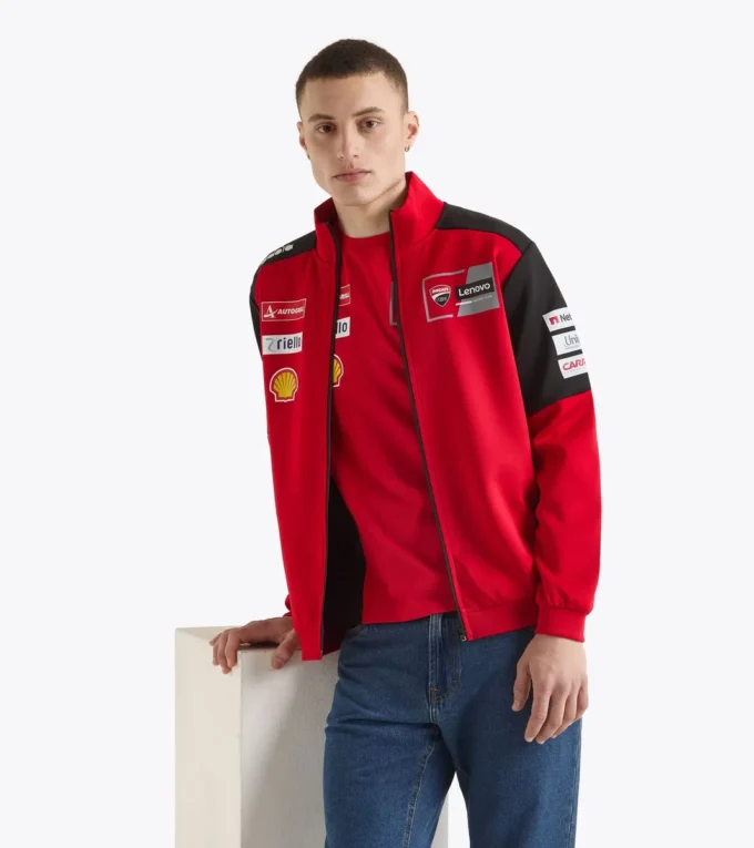 Felpa sportiva Ducati Replica Mgp25 con zip integrale Felpa sportiva Ducati 2025 MotoGP replica con zip integrale