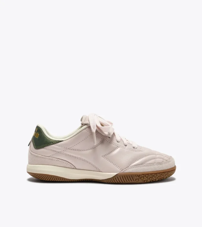 Gold Indoor Metal Sneakers in pelle in stile terrace