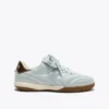 Gold Indoor Metal Sneakers in pelle in stile terrace