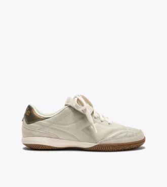 Gold Indoor Metal Sneakers in pelle in stile terrace