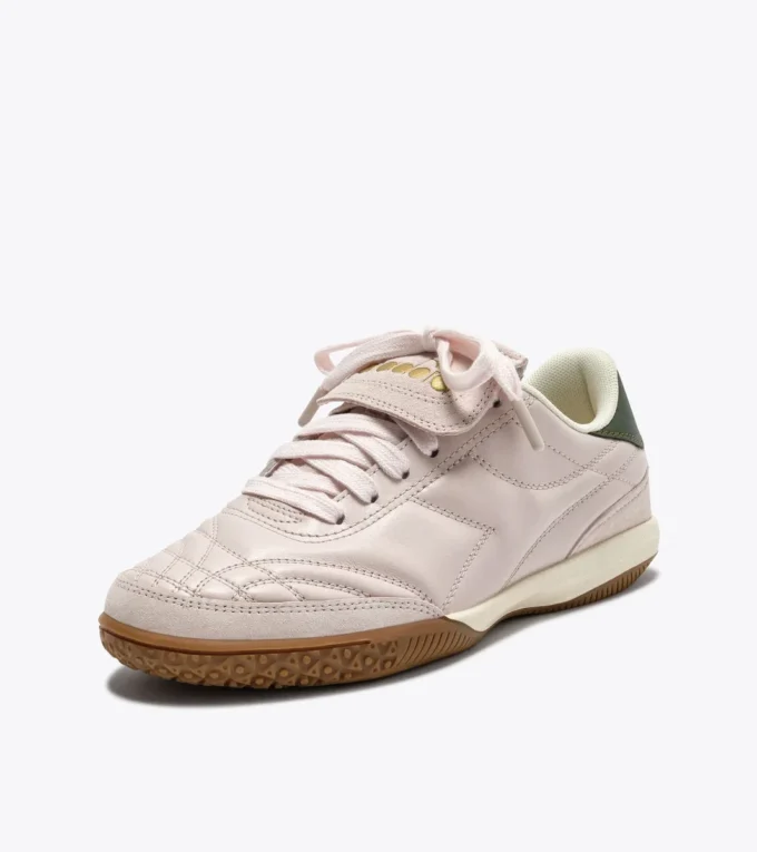 Gold Indoor Metal Sneakers in pelle in stile terrace