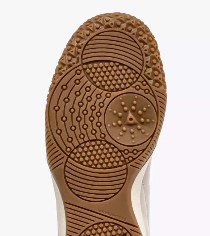 Gold Indoor Metal Sneakers in pelle in stile terrace