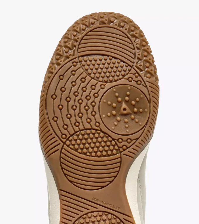 Gold Indoor Metal Sneakers in pelle in stile terrace