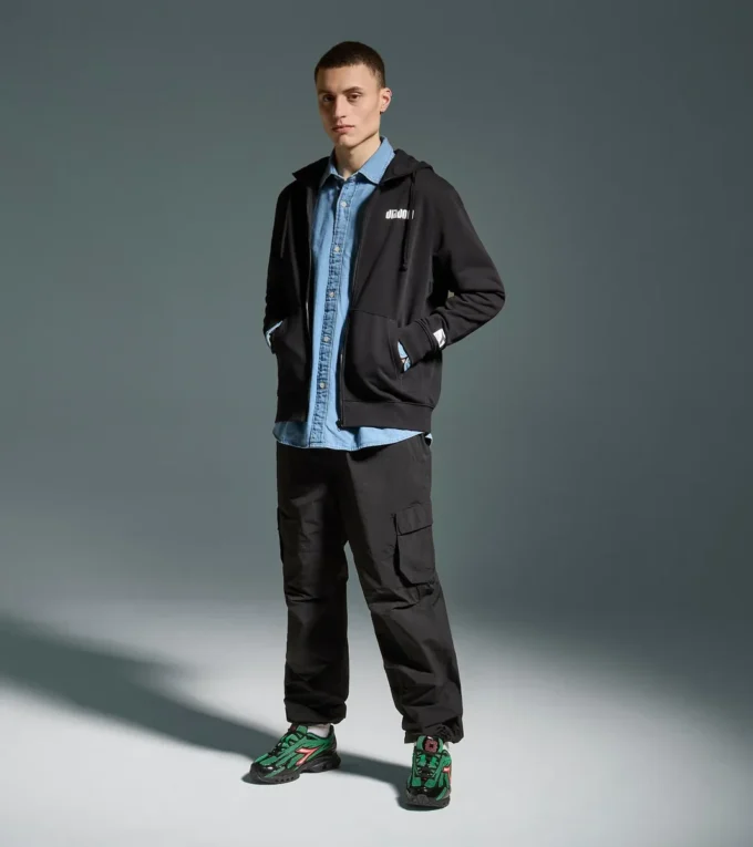 Hoodie Fz. Athl. Felpa con cappuccio e zip con logo