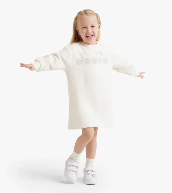 Jg. Dress Rhinestone Td Abito foderato in pile – Bambina