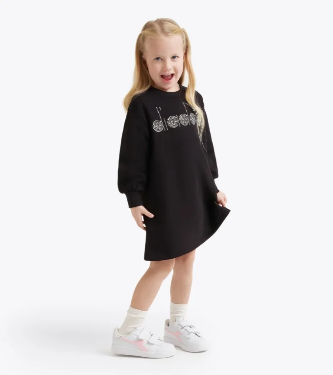 Jg. Dress Rhinestone Td Abito foderato in pile – Bambina