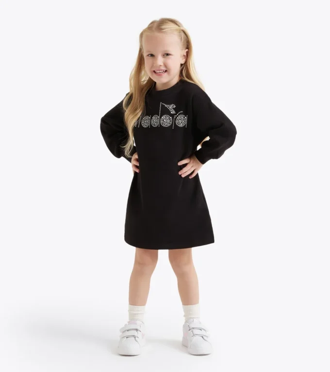 Jg. Dress Rhinestone Td Abito foderato in pile – Bambina