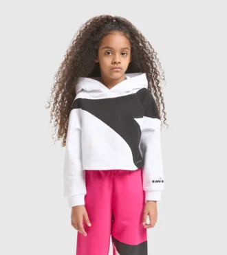 Jg.Hoodie Crop Power Logo Felpa sportiva in cotone – Bambina