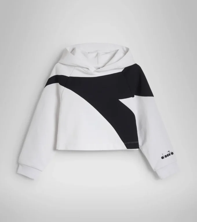 Jg.Hoodie Crop Power Logo Felpa sportiva in cotone – Bambina