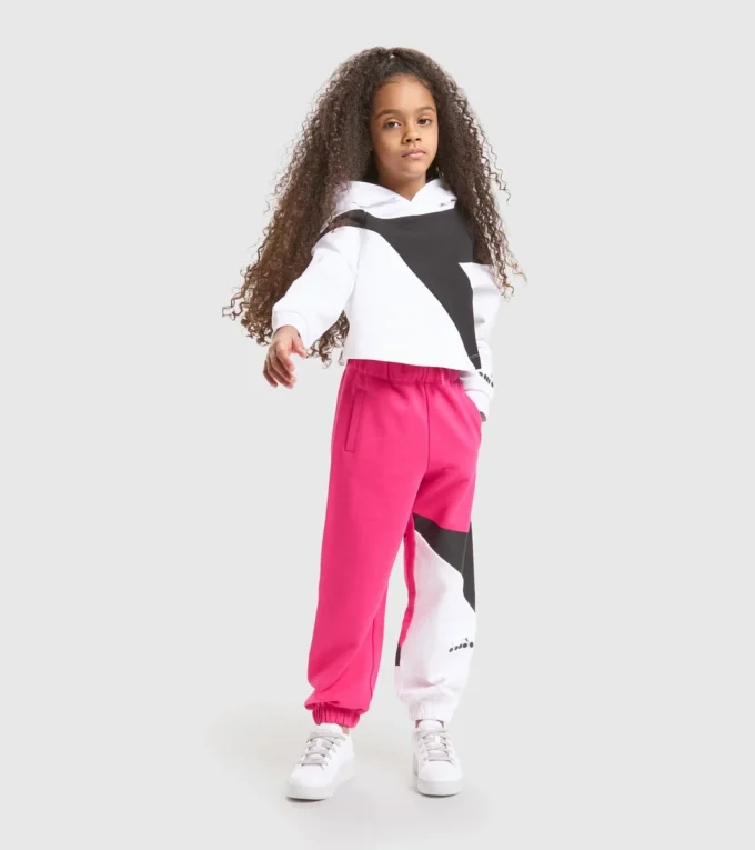 Jg.Hoodie Crop Power Logo Felpa sportiva in cotone – Bambina
