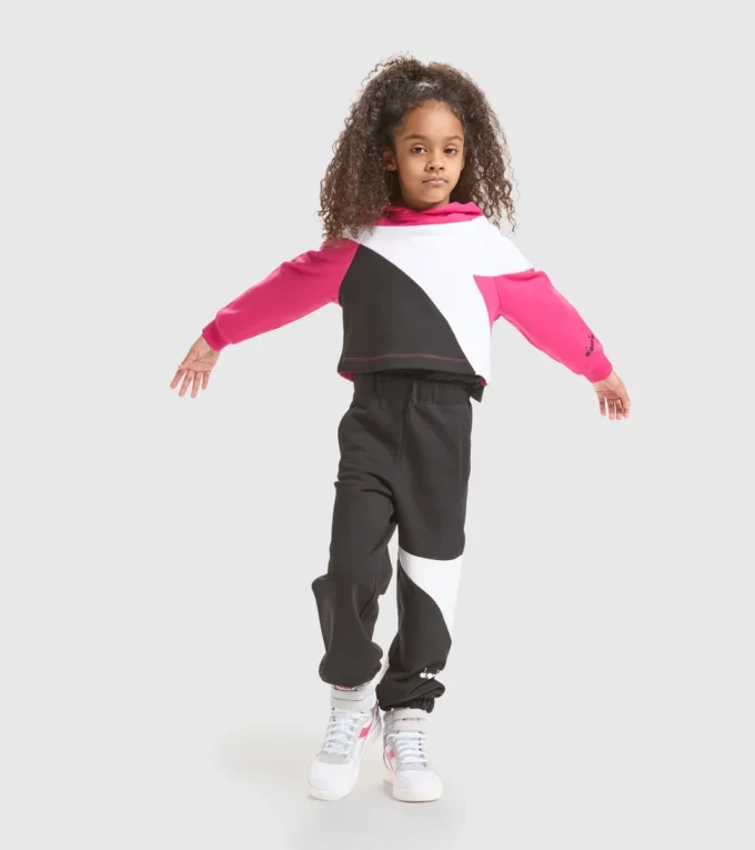 Jg.Hoodie Crop Power Logo Felpa sportiva in cotone – Bambina