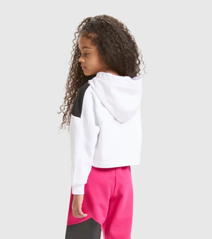 Jg.Hoodie Crop Power Logo Felpa sportiva in cotone – Bambina