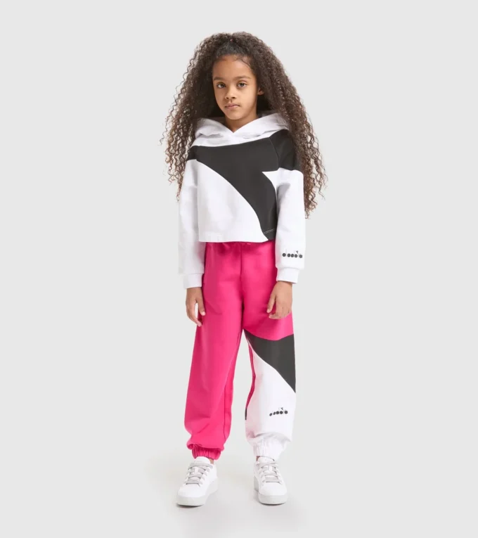 Jg.Hoodie Crop Power Logo Felpa sportiva in cotone – Bambina