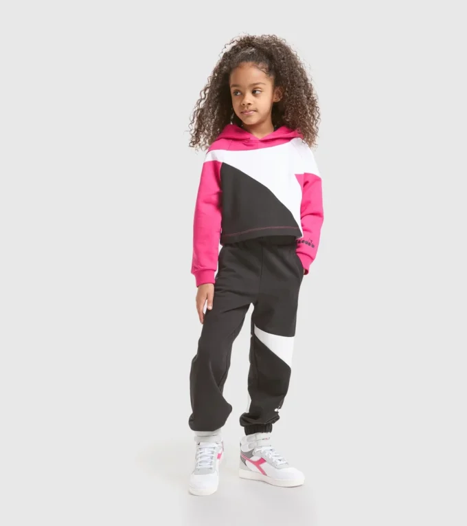 Jg.Hoodie Crop Power Logo Felpa sportiva in cotone – Bambina