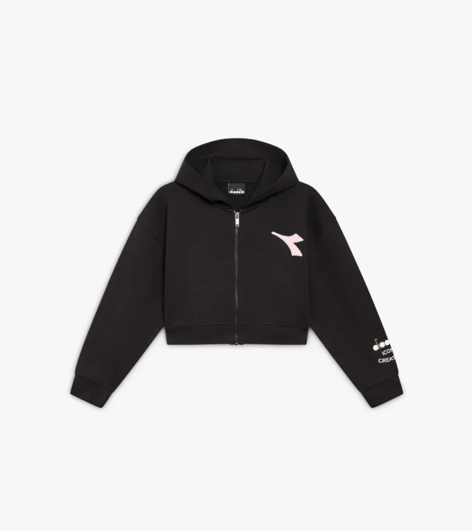 Jg. Hoodie Fz Pink Smile Felpa con cappuccio e dettagli sbiaditi – Ragazza