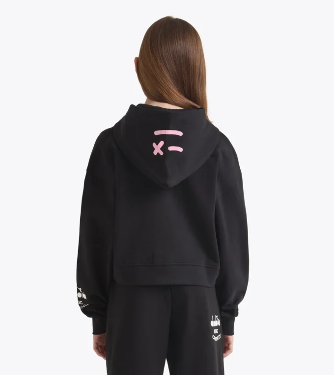 Jg. Hoodie Fz Pink Smile Felpa con cappuccio e dettagli sbiaditi – Ragazza
