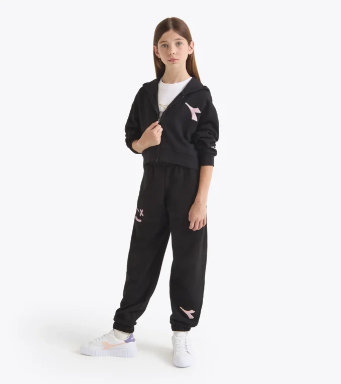 Jg. Hoodie Fz Pink Smile Felpa con cappuccio e dettagli sbiaditi – Ragazza