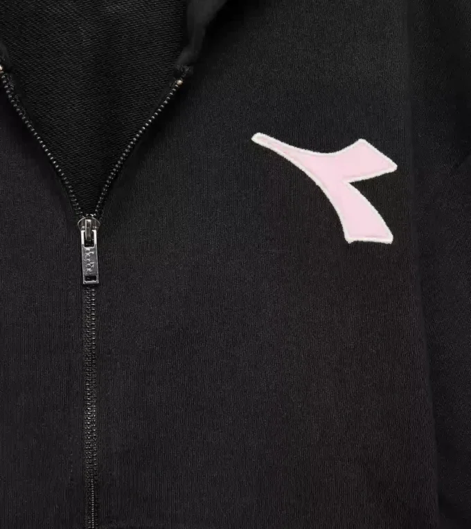 Jg. Hoodie Fz Pink Smile Felpa con cappuccio e dettagli sbiaditi – Ragazza