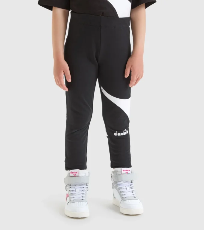 Jg.Leggings Power Logo Leggings sportivi in spugna di cotone elasticizzata – Bambina
