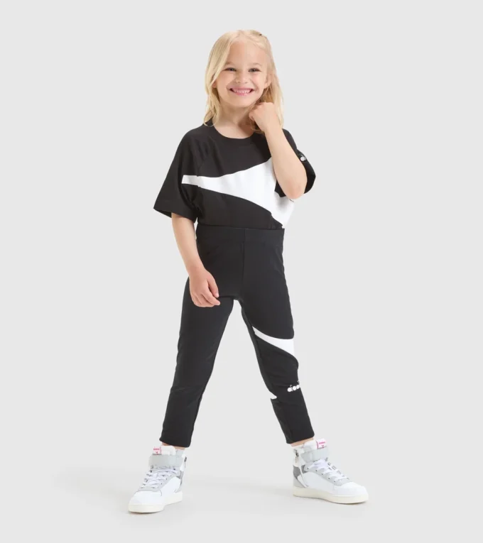 Jg.Leggings Power Logo Leggings sportivi in spugna di cotone elasticizzata – Bambina