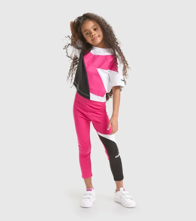 Jg.Leggings Power Logo Leggings sportivi in spugna di cotone elasticizzata – Bambina