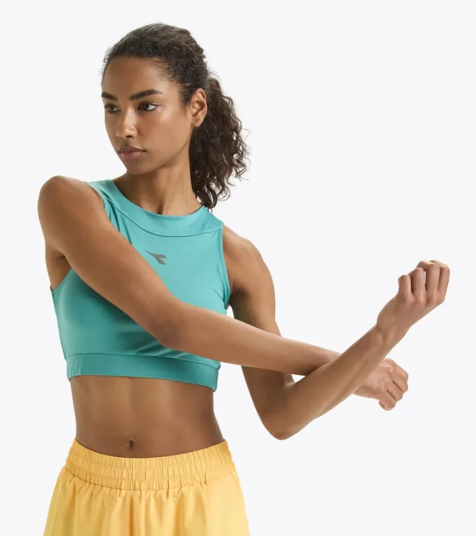 L. Crop Top Run Top da corsa aderente