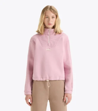 L. Felpa 1/2 Zip Athl. Logo Felpa con mezza zip