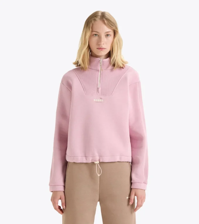 L. Felpa 1/2 Zip Athl. Logo Felpa con mezza zip