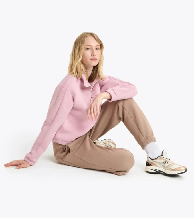 L. Felpa 1/2 Zip Athl. Logo Felpa con mezza zip
