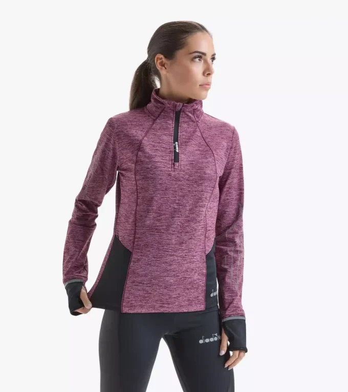 L. Warm Up Winter Sweat Be One Top da corsa con zip a 1/2