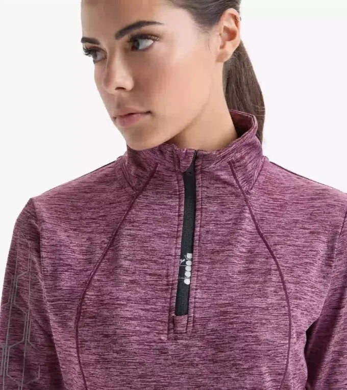 L. Warm Up Winter Sweat Be One Top da corsa con zip a 1/2