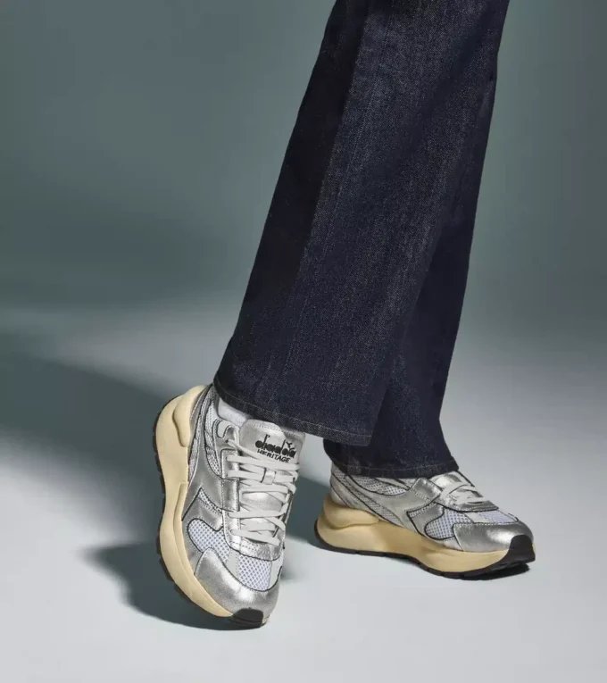 Mercury Elite Silver Used Wn Heritage sneaker in pelle